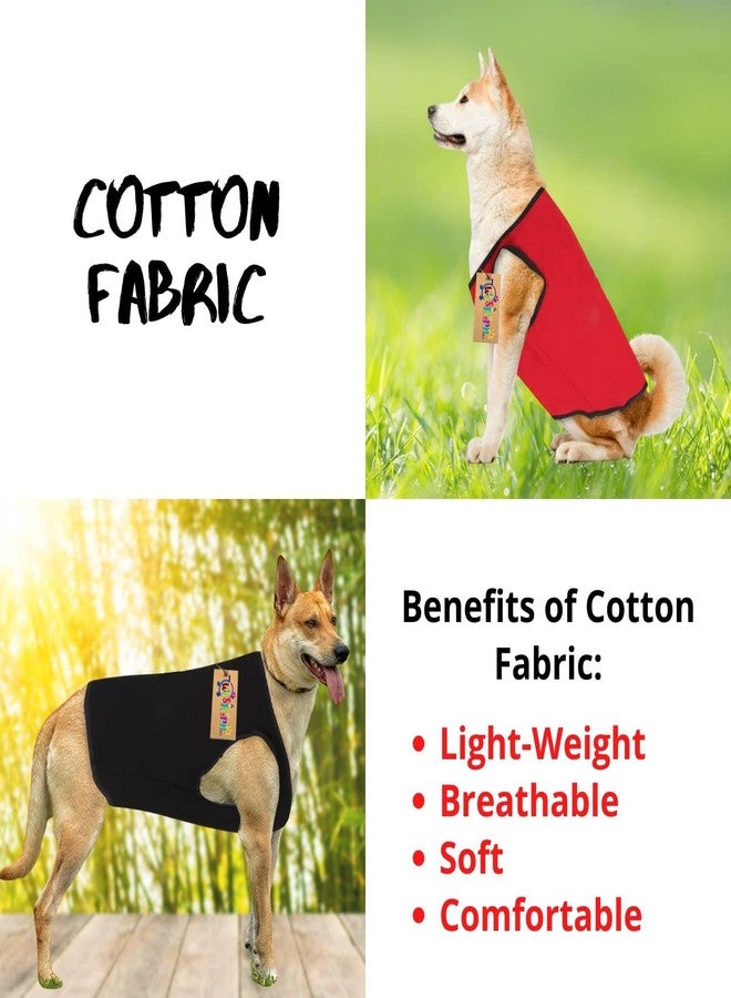 Western Era Set of 2 Dog T-Shirt with Lint Roller (Combo),Comfort Cotton Dog T-Shirt, Sleeveless Vest for Dog Clothes, (Black + Red, XXXL -30 inch) - Image 5